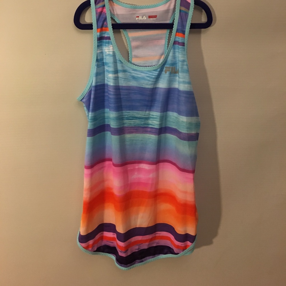 A Fila Sport, blue rainbow, tank top.