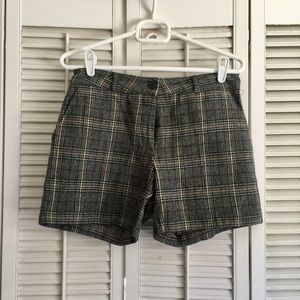 Wool-like Plaid Shorts