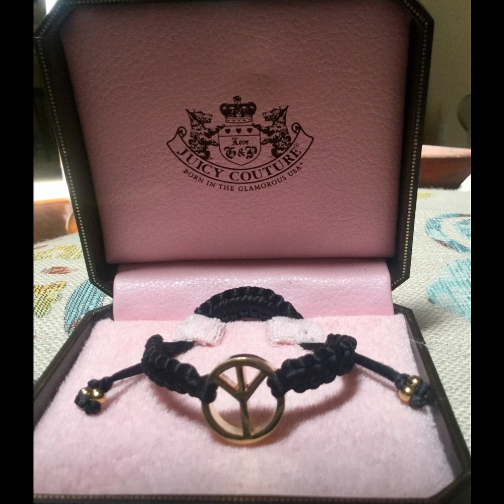 JUICY COUTURE BLACK BRAID ADJUSTABLE BRACELET NEW.   FINAL
