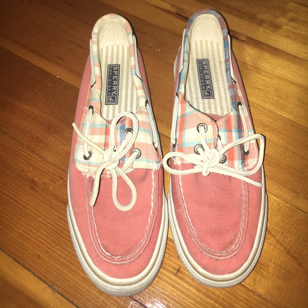 Pink plaid Sperry's - size 6.5