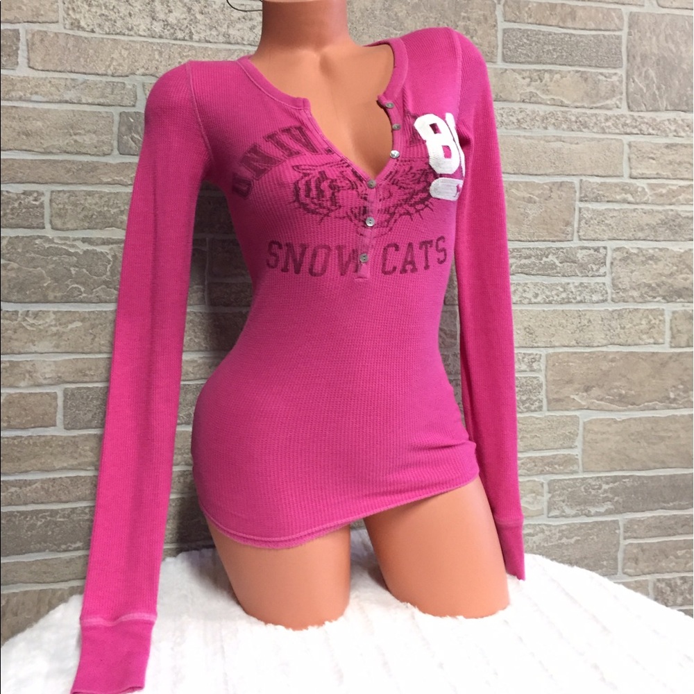《PINK》Long sleeve wildcats Henley top