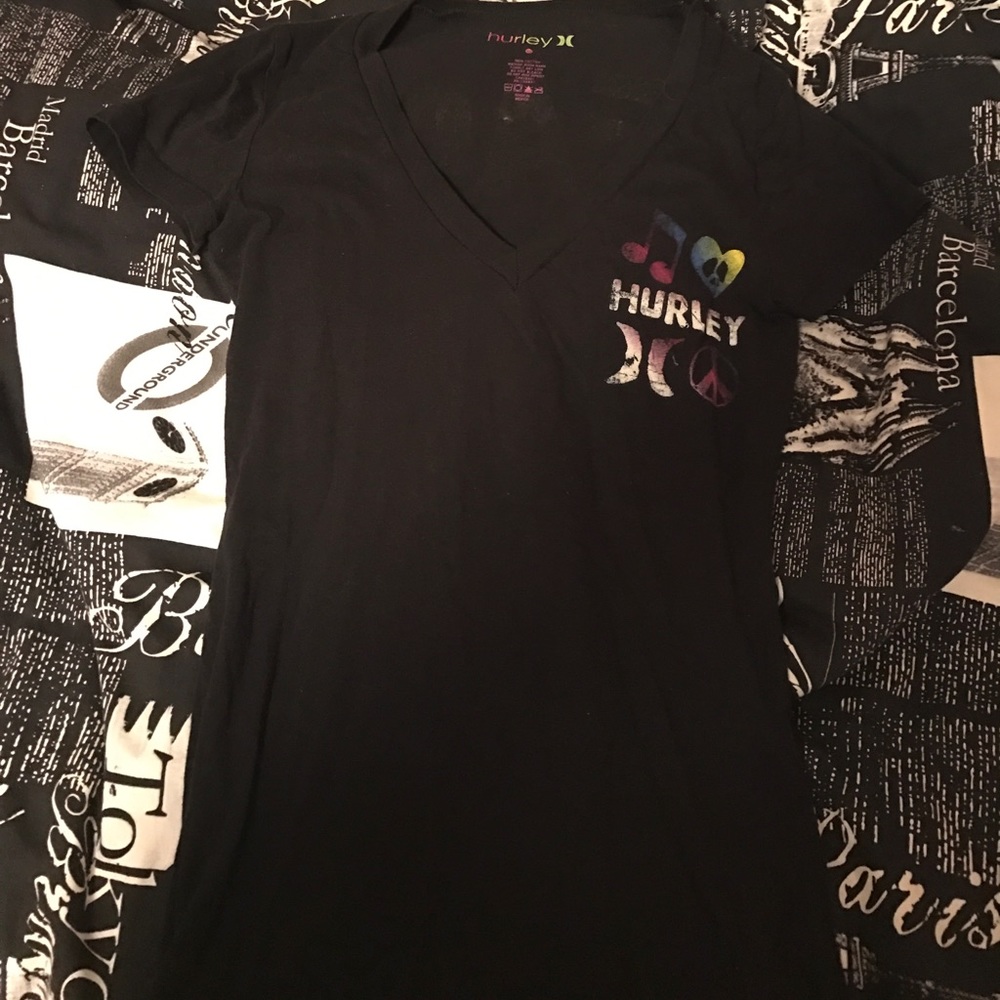 Hurley VNeck. Size XS. Writing on back! Worn once!