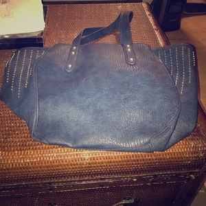 Studded Navy Tote Bag