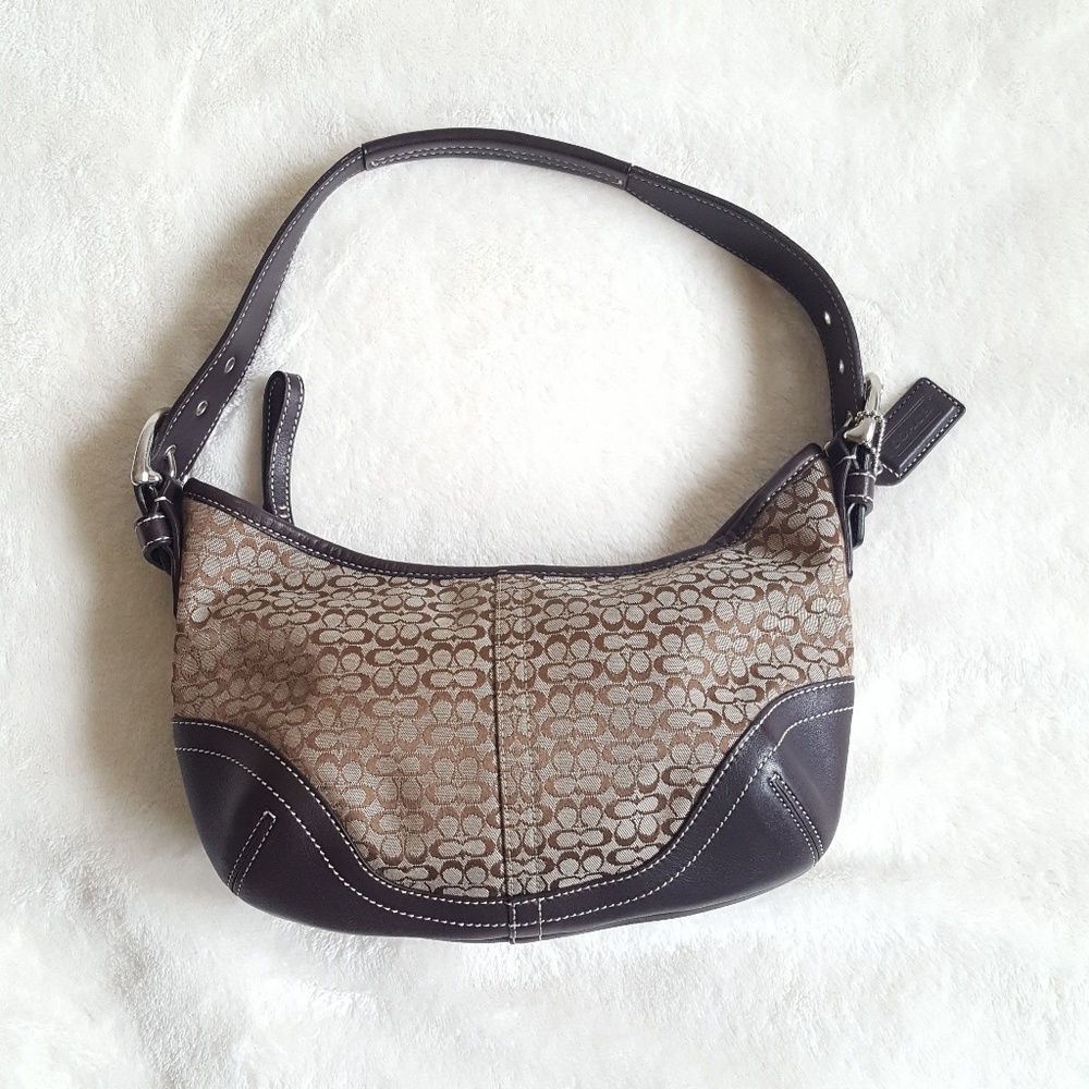 Coach Brown Monogram Baguette Purse