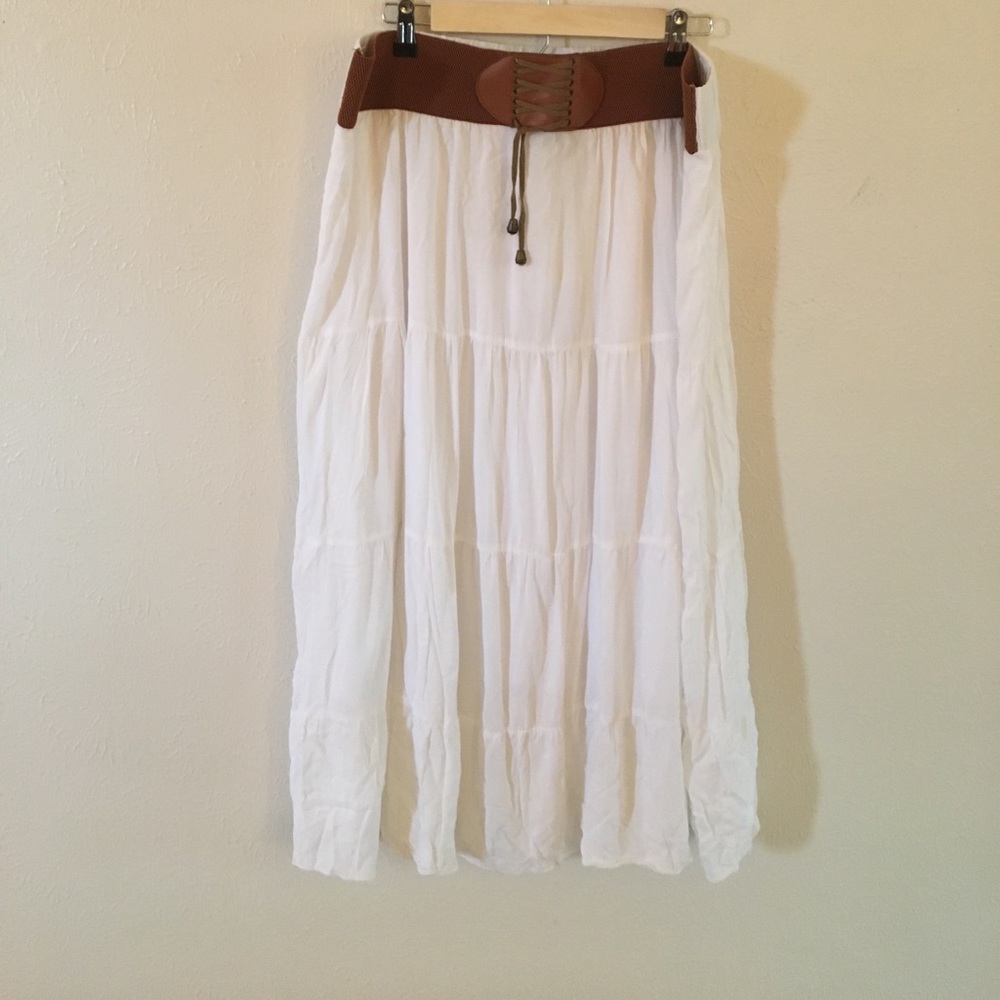 White maxi skirt