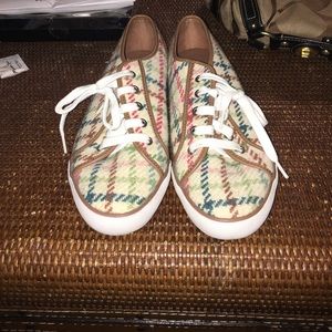 Vintage Coach low top plaid sneakers
