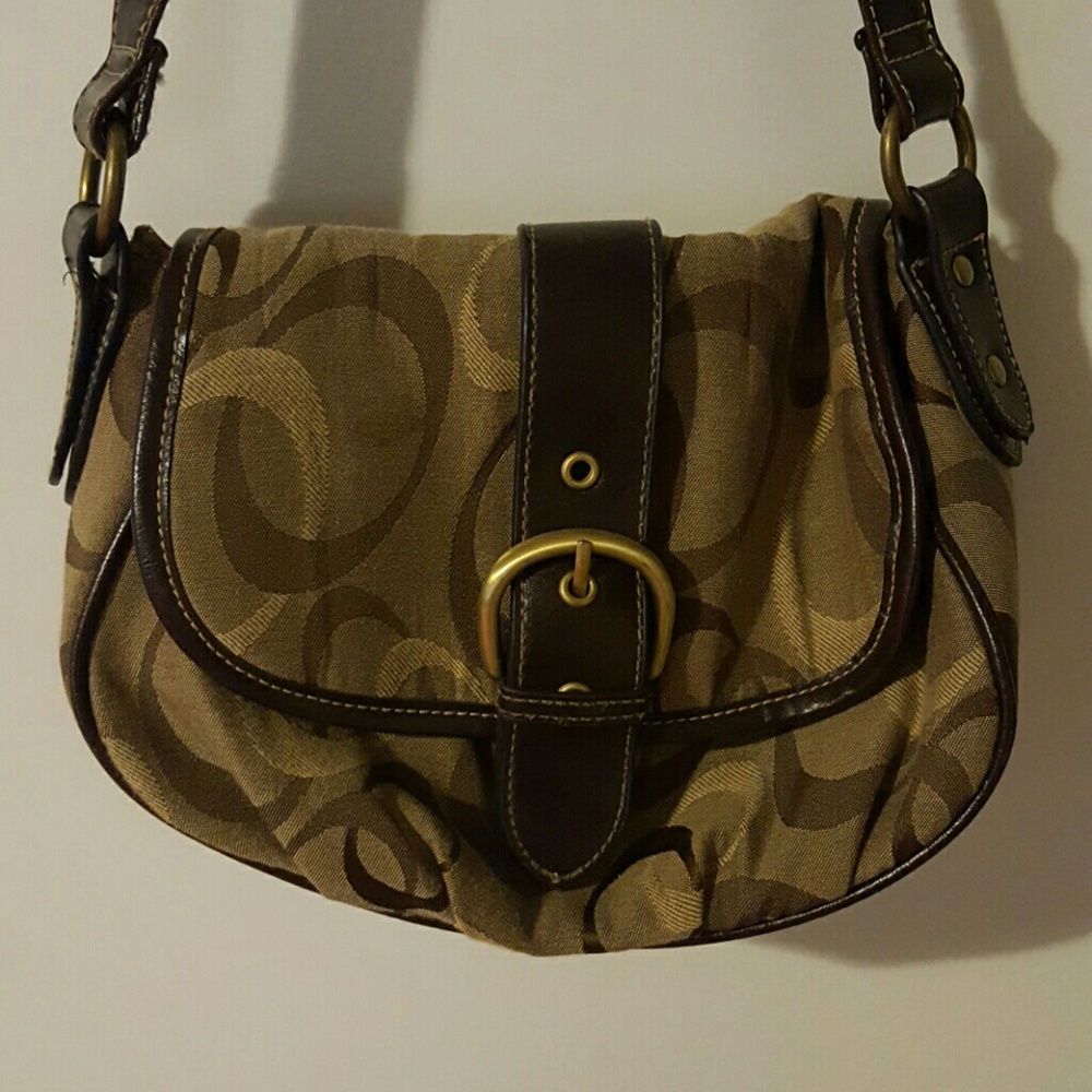 Brown buckle purse