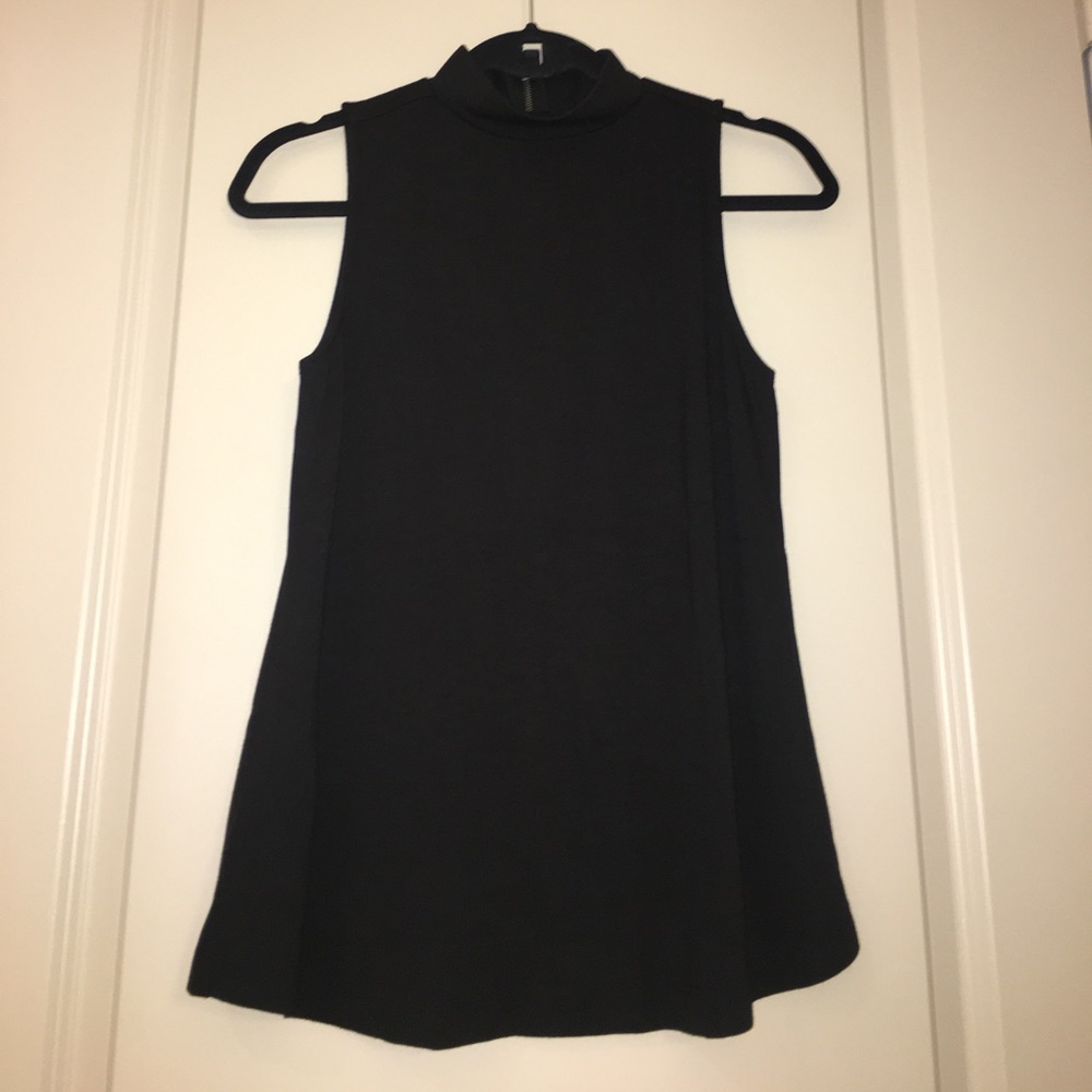 Black mock neck tank
