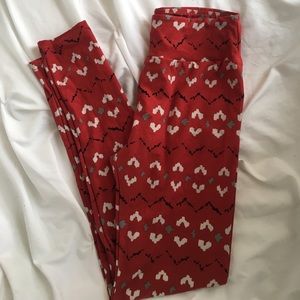 Red Black Grey and White LuLaRoe OS Leggings!