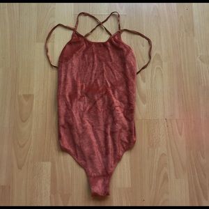Burnt Copper toweling body suit