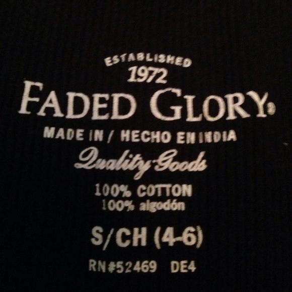 Faded Glory black paisley long sleeve tee size S - Picture 2 of 3