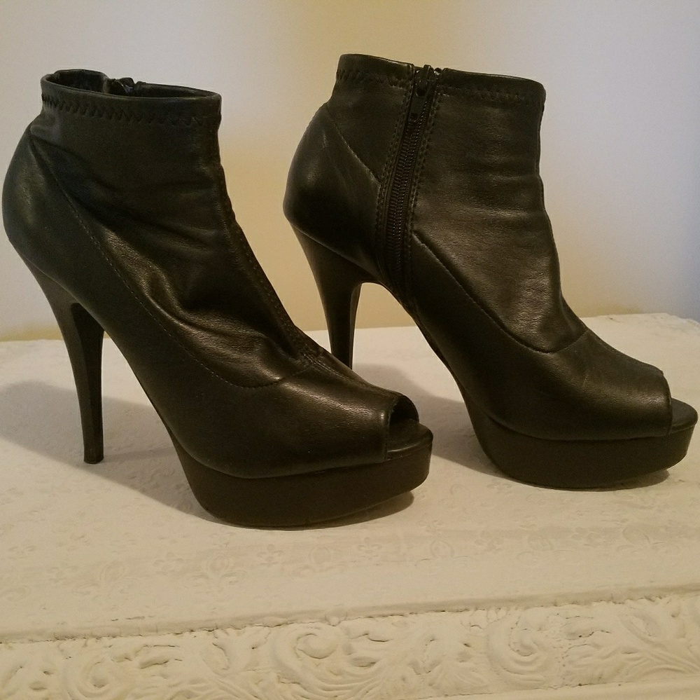 Peep toe booties