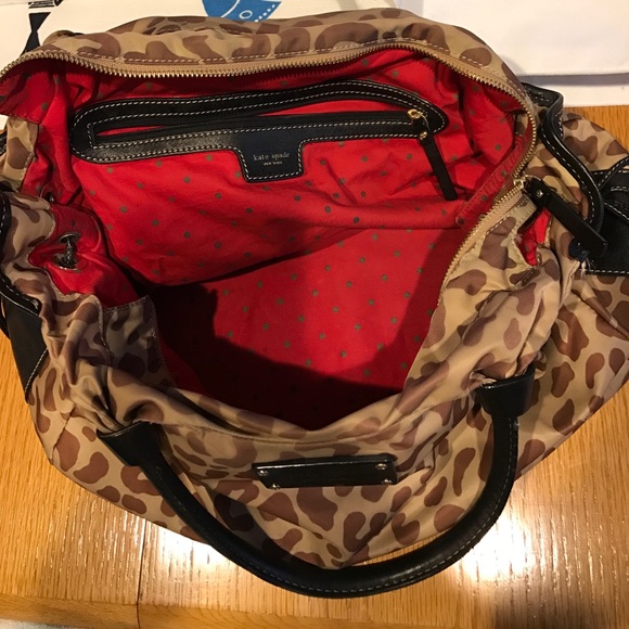 Kate Spade leopard print nylon and leather bag - Picture 2 of 4