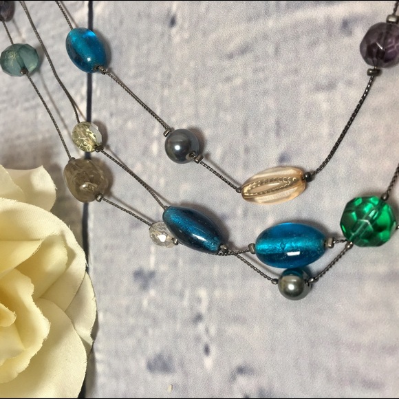 Jewelry - Sea Glass Beaded Layered Necklace Jewelry - Sea Glass Beaded Layered Necklace