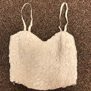 Flowery white crop top