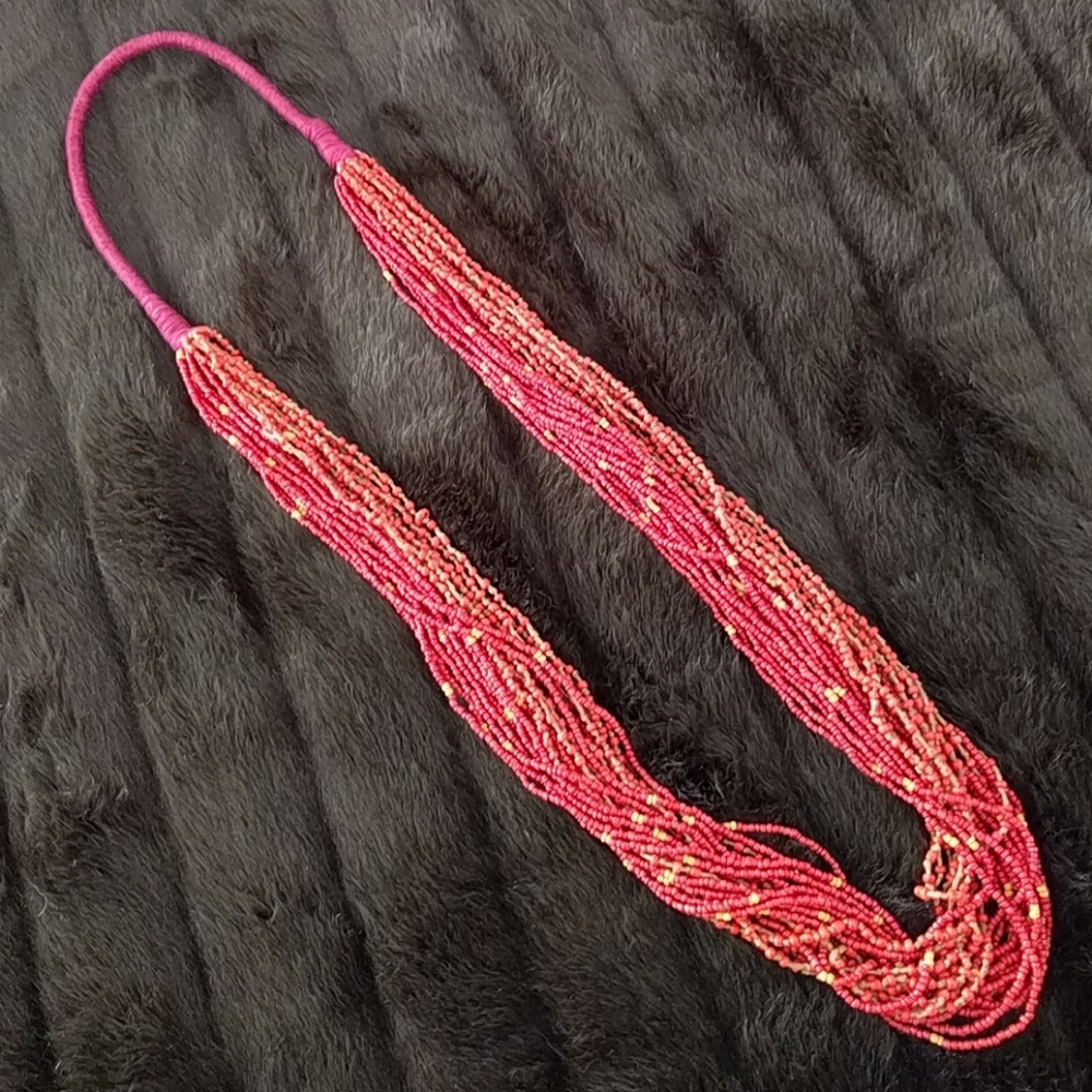 Handmade Red Beaded Necklace