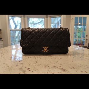 Shiny Black Caviar Chanel Easy Flap
