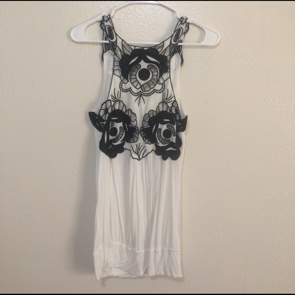 White Sleeveless Top with back detail