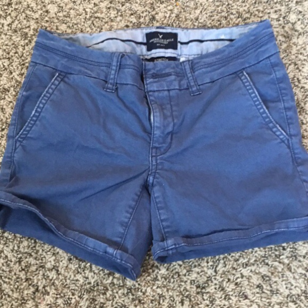 Blue canvas shorts