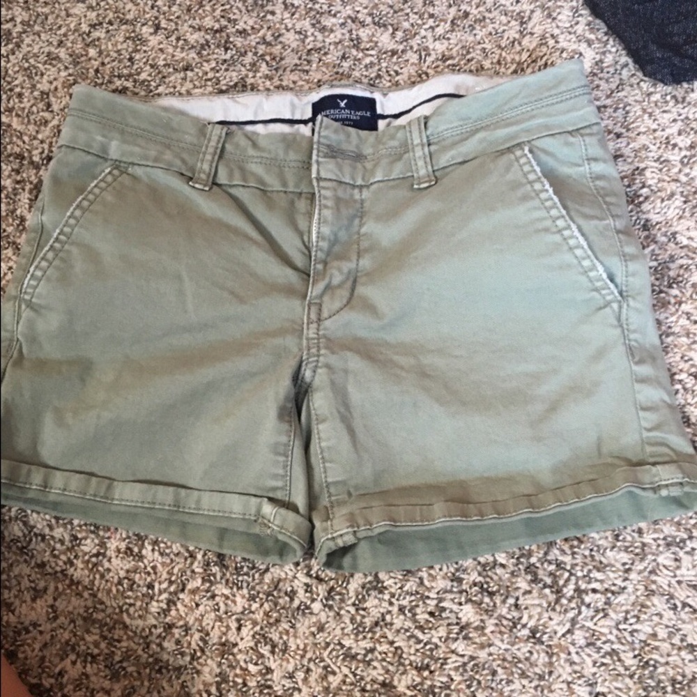 Green cargo shorts