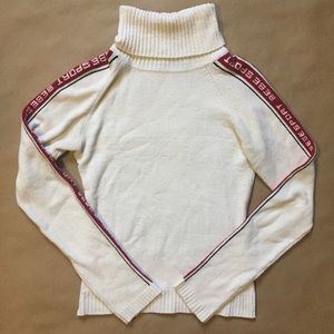 Bebe Sport 90s white logo turtleneck