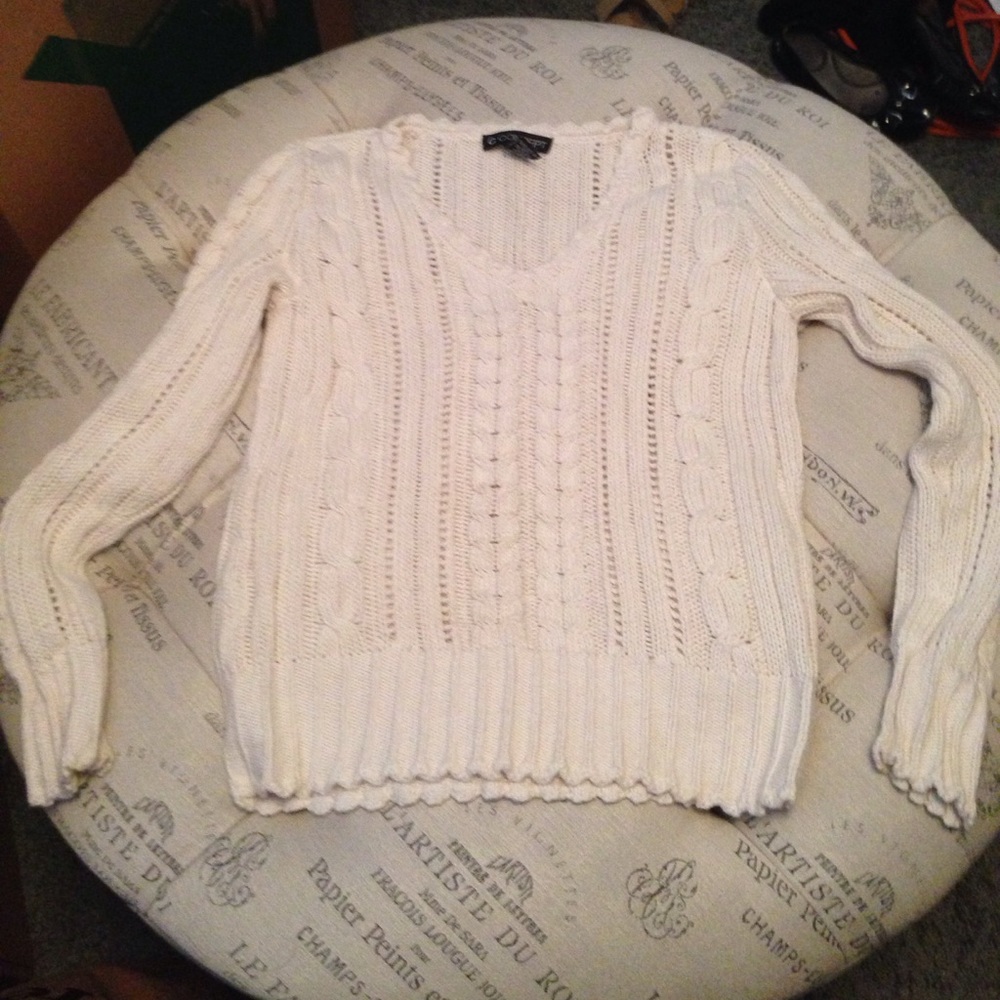 C Concept ivory knit sweater size small