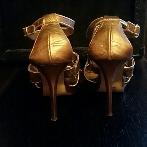 🎉HP🎉Gold Strappy High Heels - Picture 5 of 5