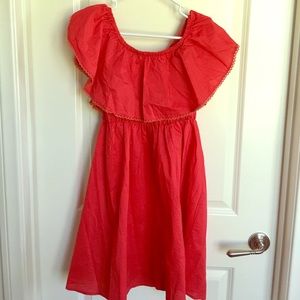 Red off-shoulder dress