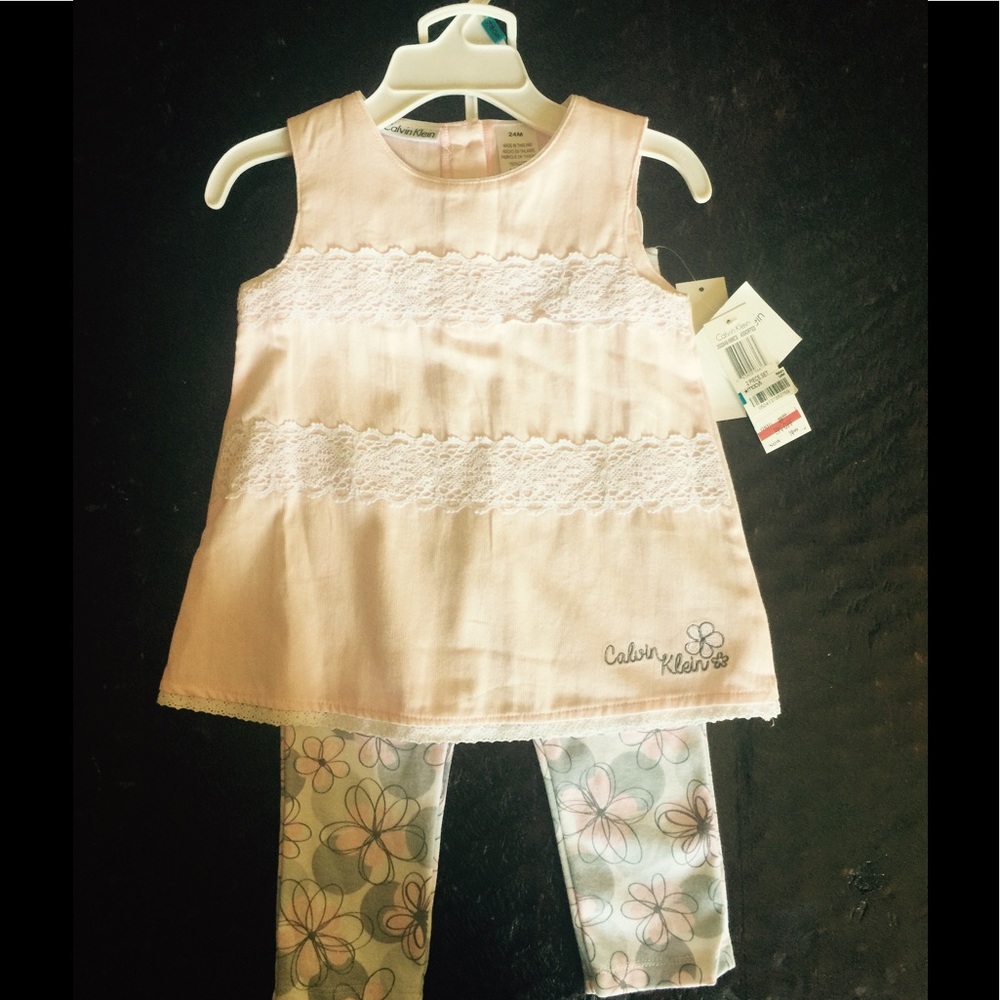 NWT Calvin Klein Dress with leggings, 14 months