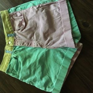 American apparel color block shorts