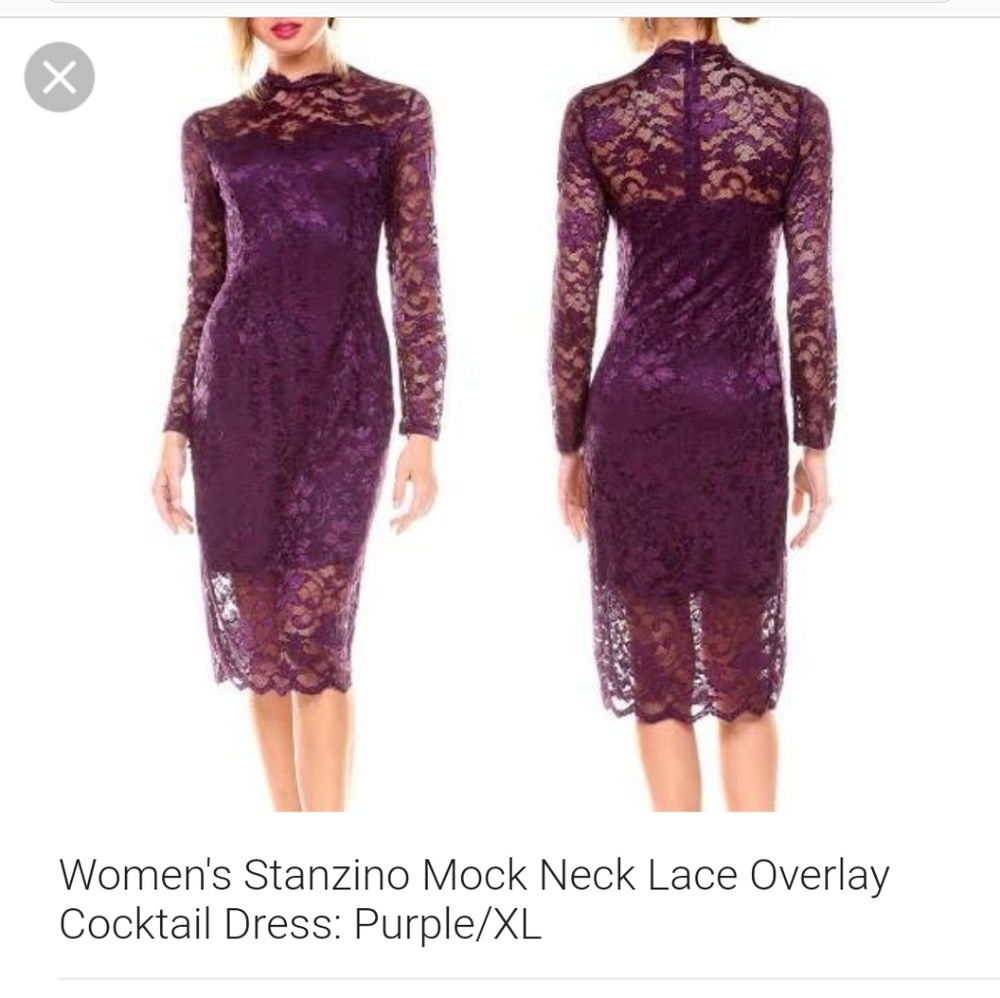 Stanzino purple lace ls dress
