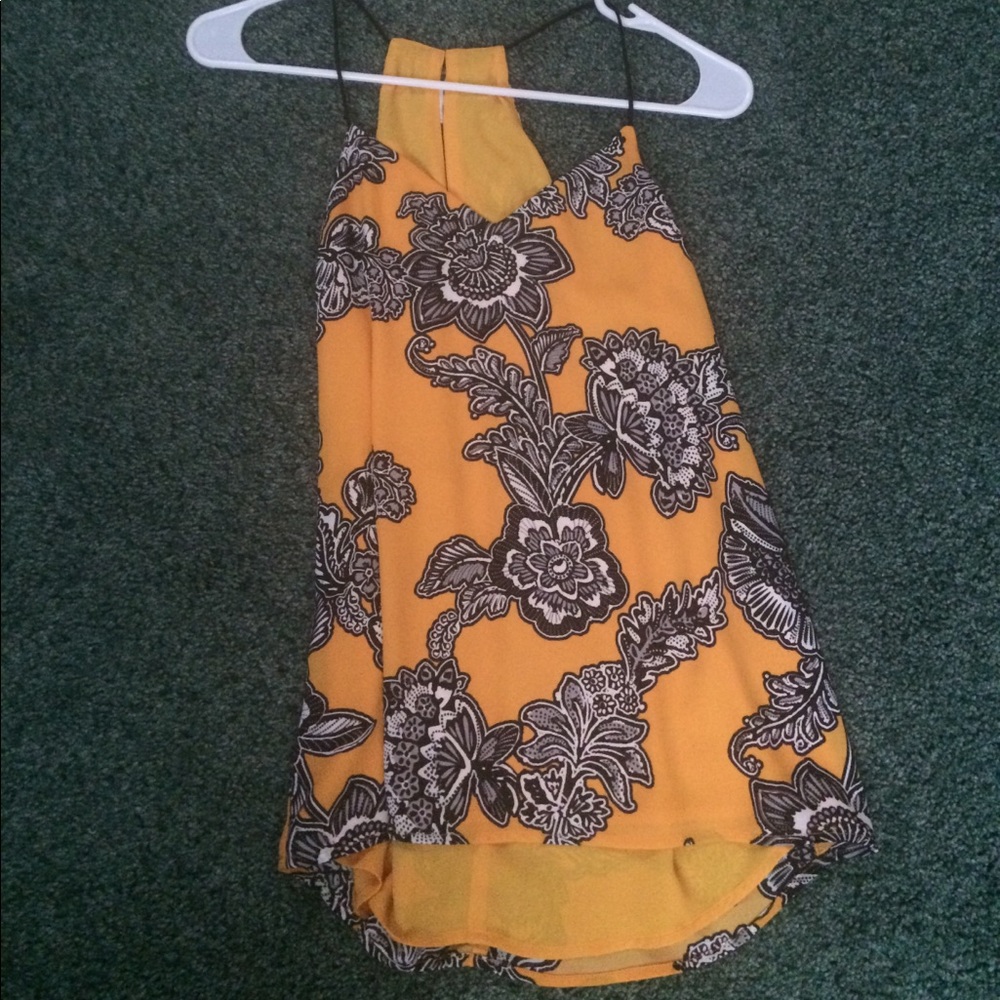 Yellow patterned tank top