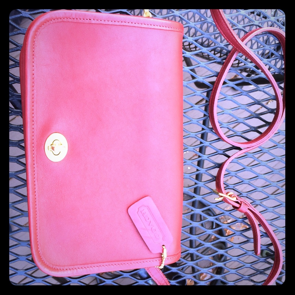 Vintage Coach Red Leather Purse with wallet