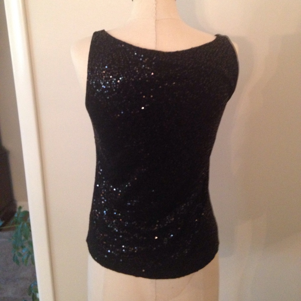 Black Sequined Talbots Tanktop - Picture 2 of 3