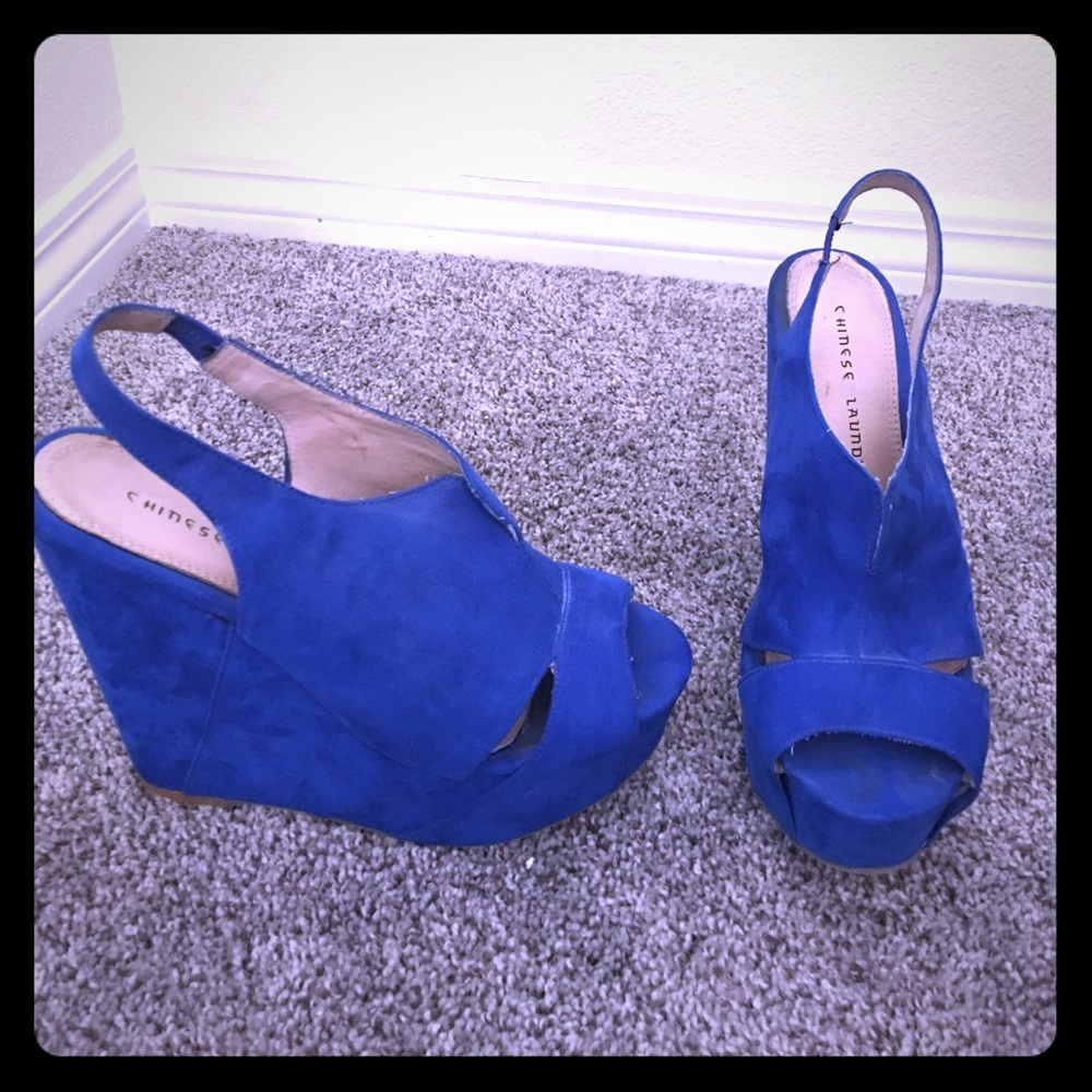 Electric Blue Chinese Laundry Wedges