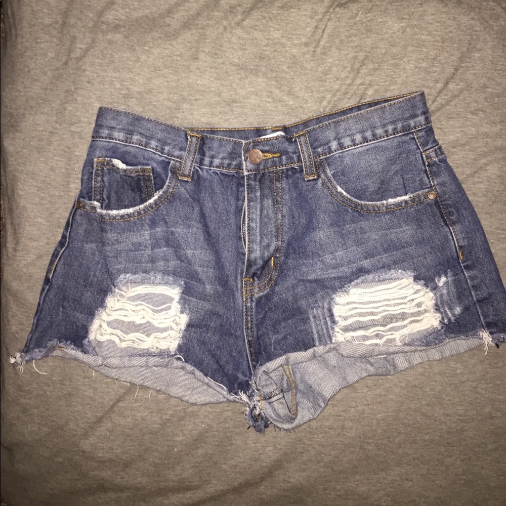 High Rise Denim Shorts