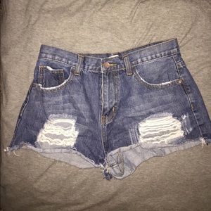 High Rise Denim Shorts