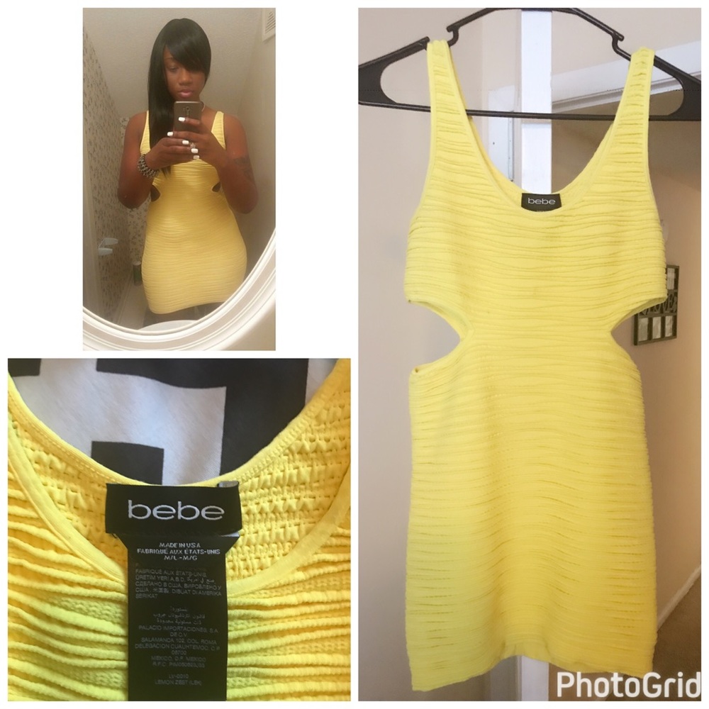 Bebe yellow mini dress