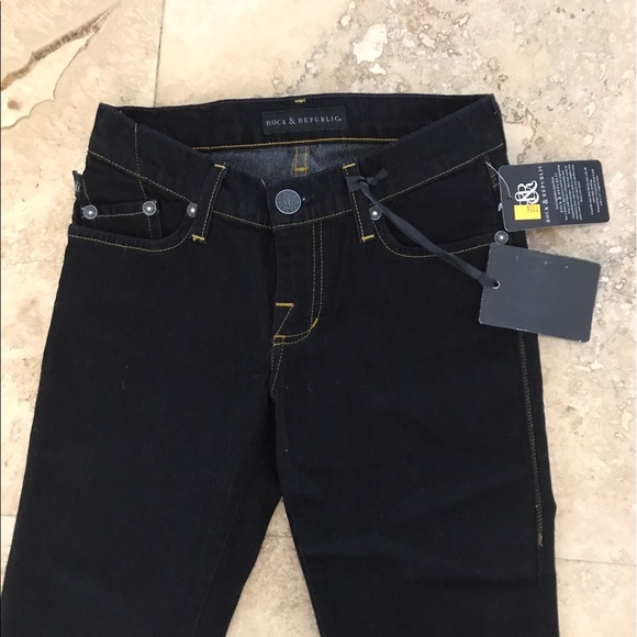 Rock and republic designer dark wash jeans size 24 - Picture 2 of 5