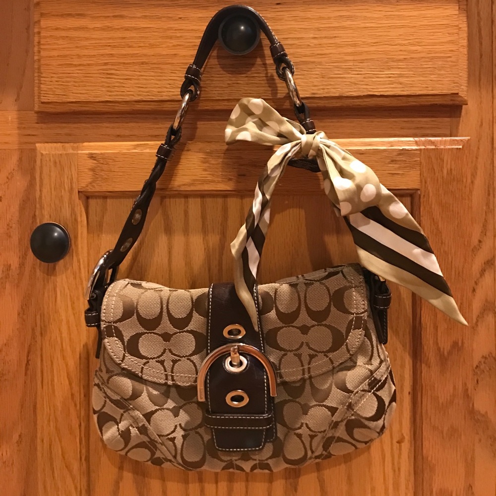 Coach Purse with Coach 100% Silk Scarf