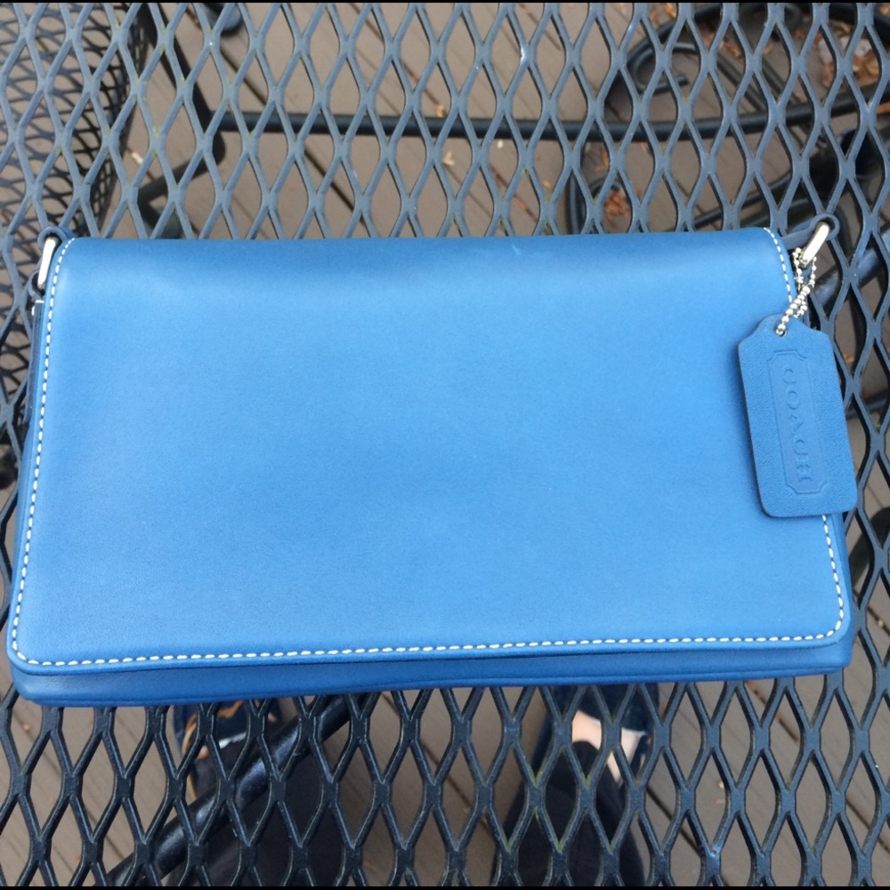 Vintage Coach Blue Leather Purse