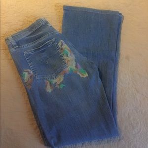 Versace Blue Jeans with floral design