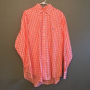 Vineyard vines orange check button down