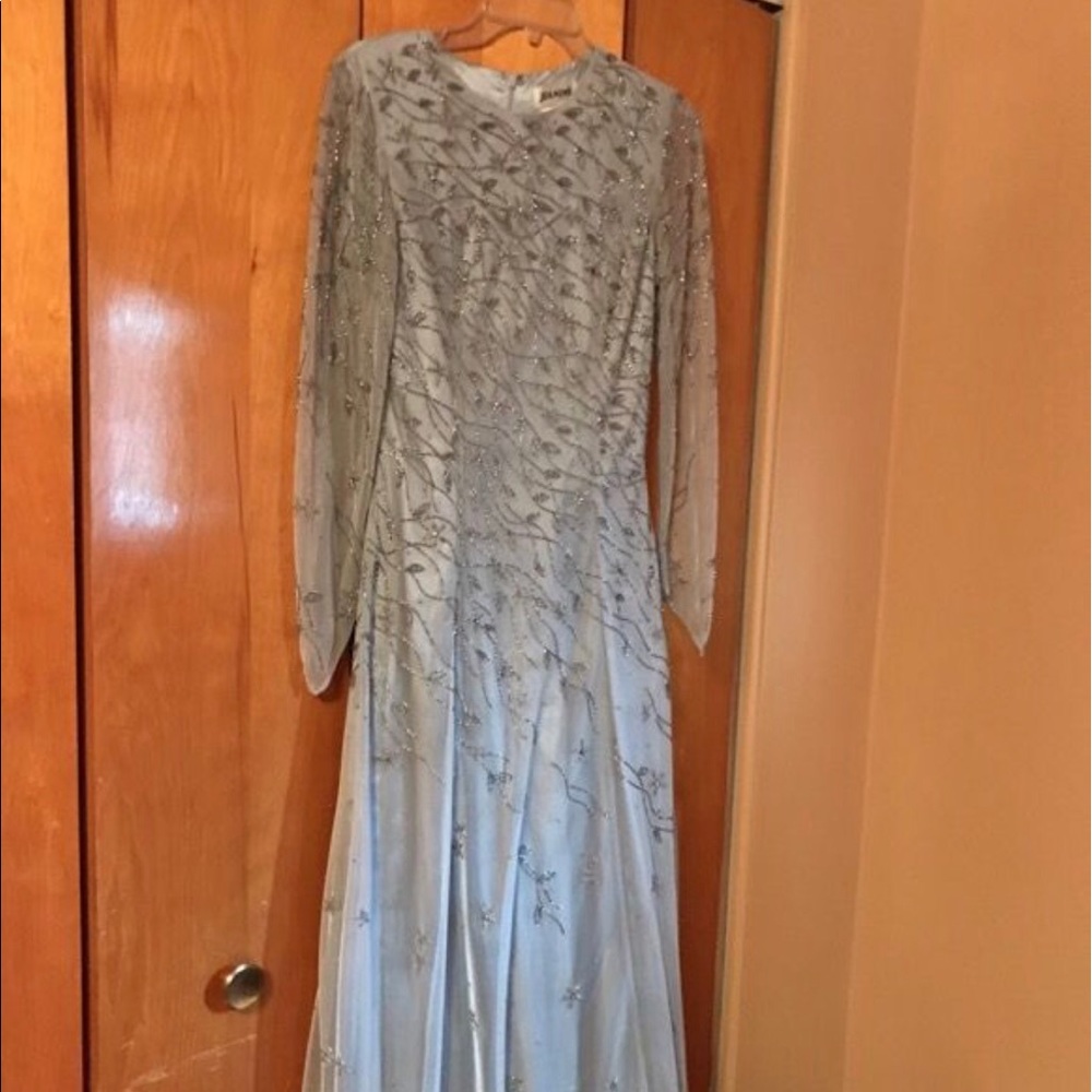 Silver/Blue gown with Beading