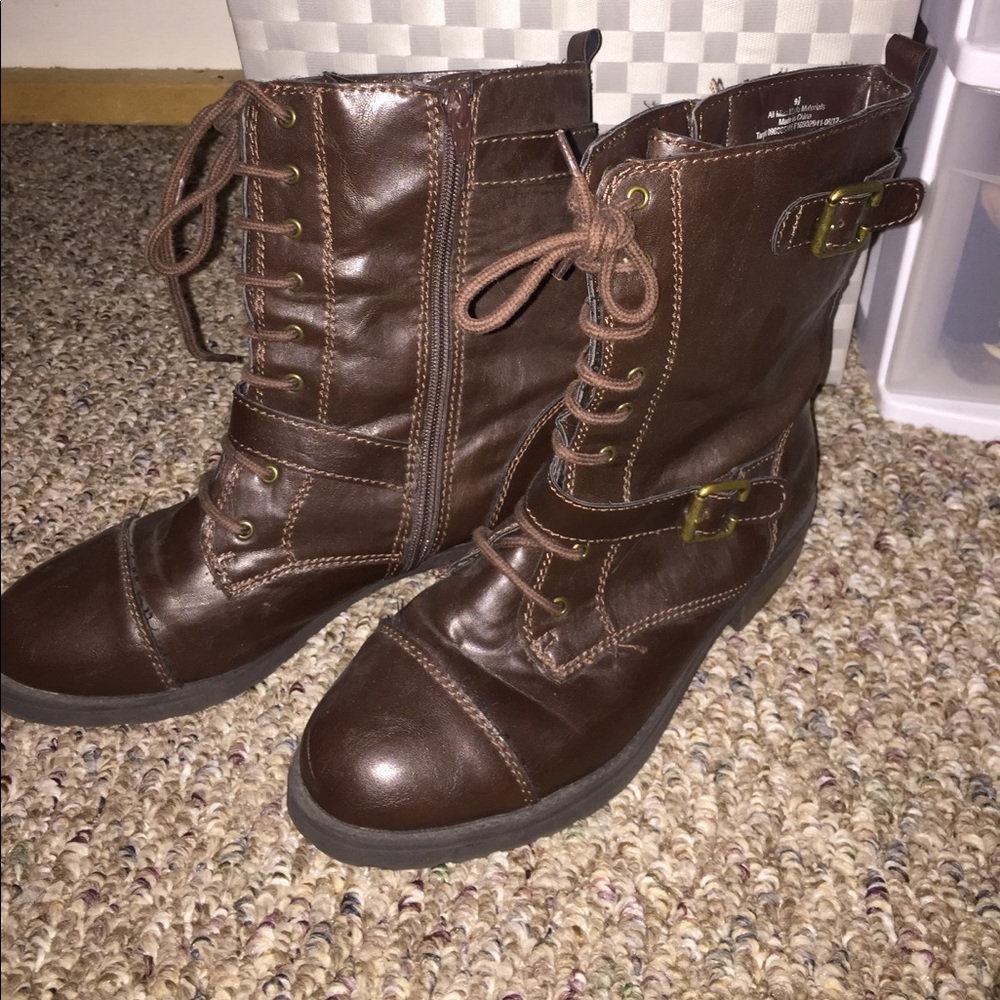 Brown Combat Boots
