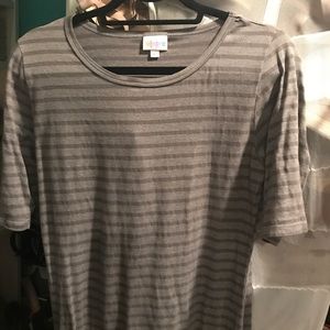 Lularoe gray striped Julia dress L