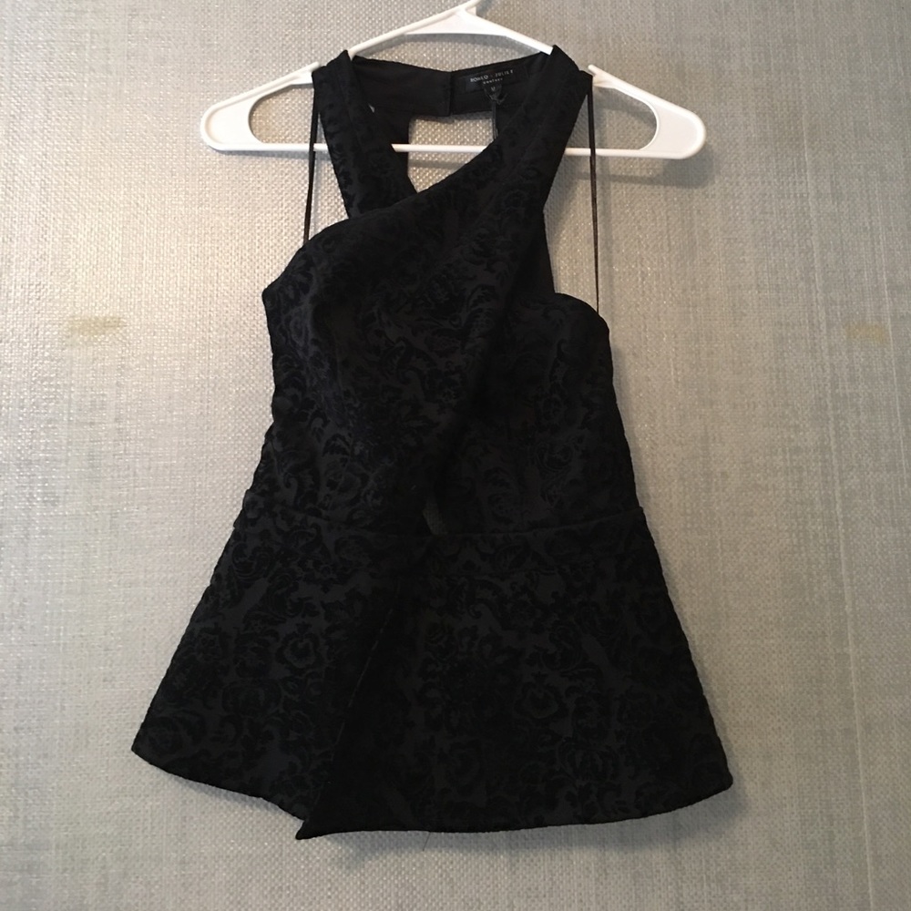 NWT Black Velvet Top from Romeo + Juliet Couture