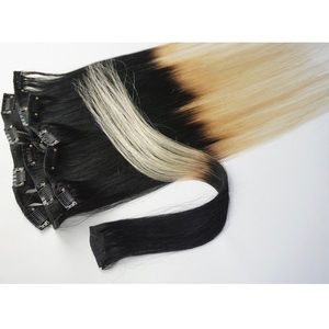 Black to Blonde 18 in human hair extensions