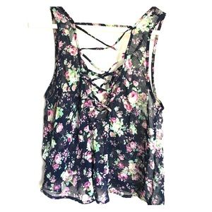 Sheer floral tank
