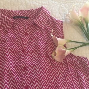 Fuchsia Chevron Sleeveless Blouse